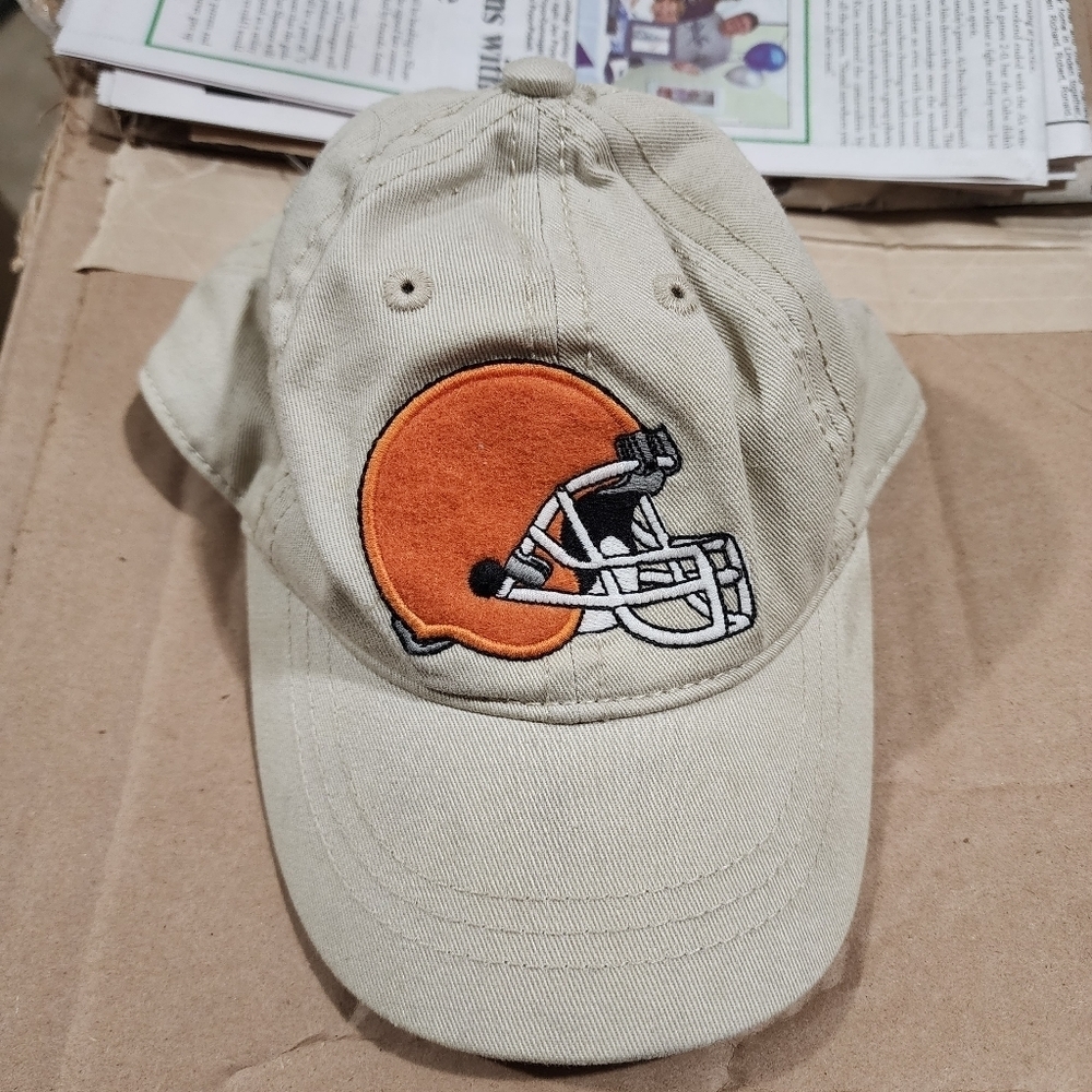 Old Navy Tan and Orange Football helmet hat for baby Size 18-24 mo - Picture 1 of 6
